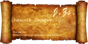 Jancsik Zsombor névjegykártya